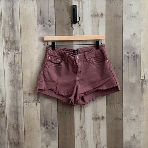 Maroon Jean Shorts